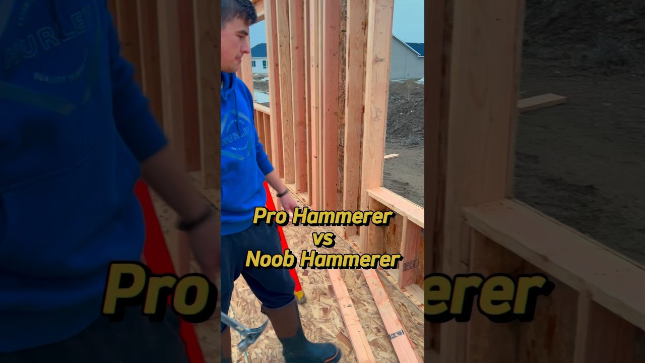 Pro vs Noob pt. 3 #framing #constructionequipment #diy #framinglife #trending #hardwork #provsnoob