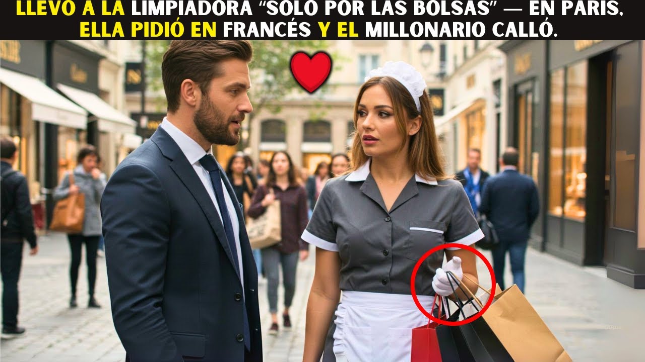 Llevó a la limpiadora “solo por las bolsas” — en París, ella pidió en francés y el Millonario calló.