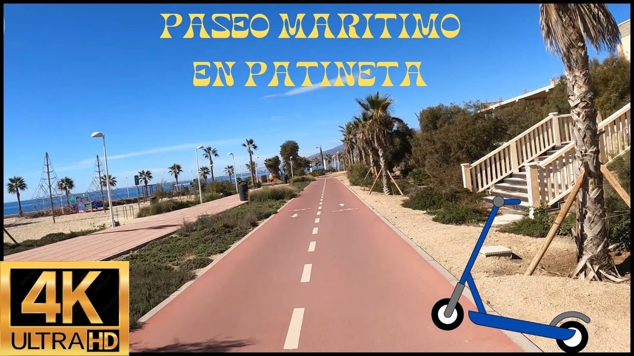 Un paseo  por el Paseo Maritimo de Almeria 2025  UHD 4K ULTRA ( España )