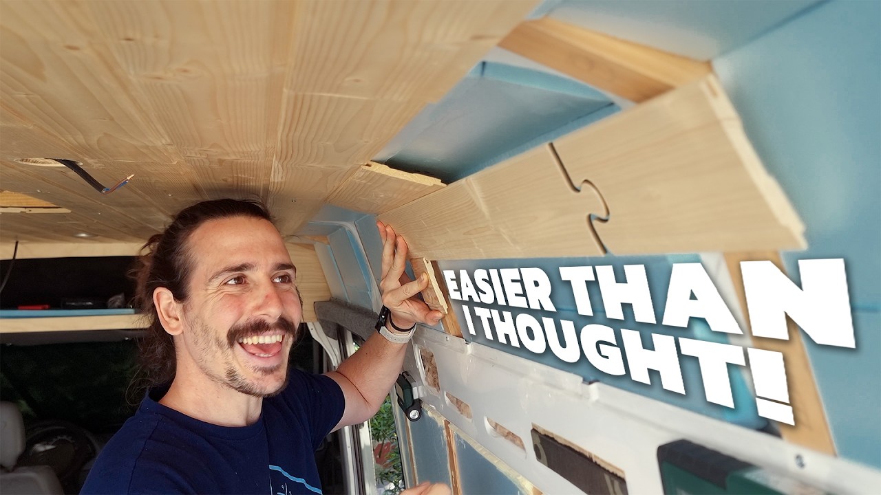 Installing a Shiplap Ceiling in My Van! (It Looks AMAZING!)