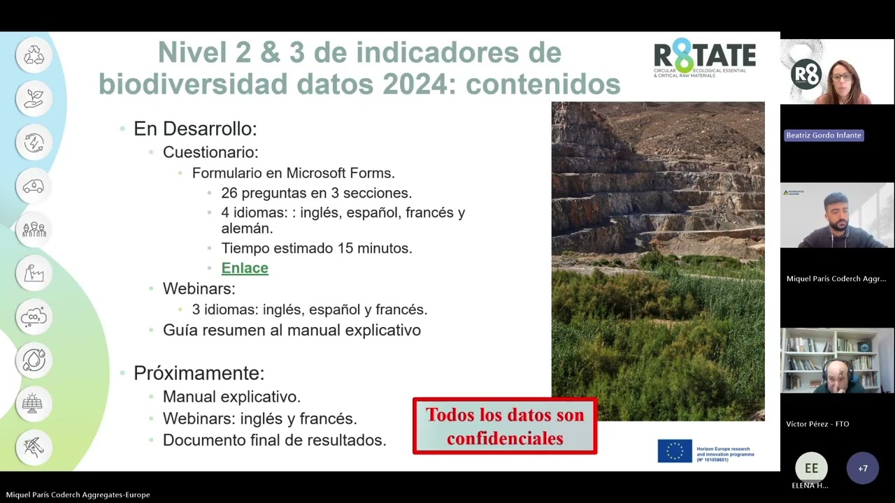Rotate & Aggregates Europe: webinar Indicadores de biodiversidad