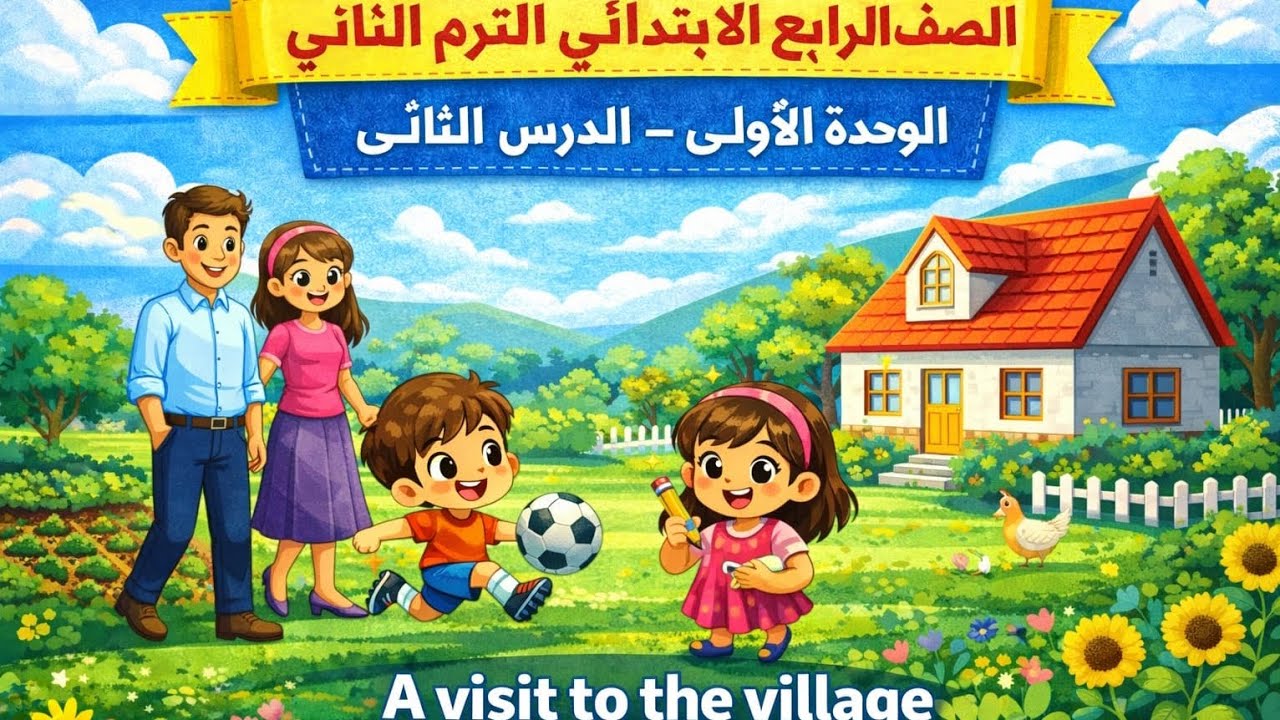 اللغه الانجليزيه_ الصف الرابع الابتدائي _الترم الثاني_ الوحده الاولي_ الدرس الثاني _ كتاب المعاصر 