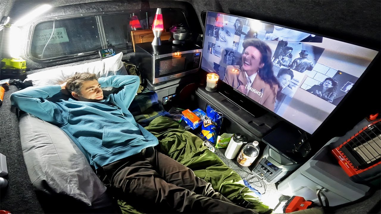 Full-Size TV Truck Camping