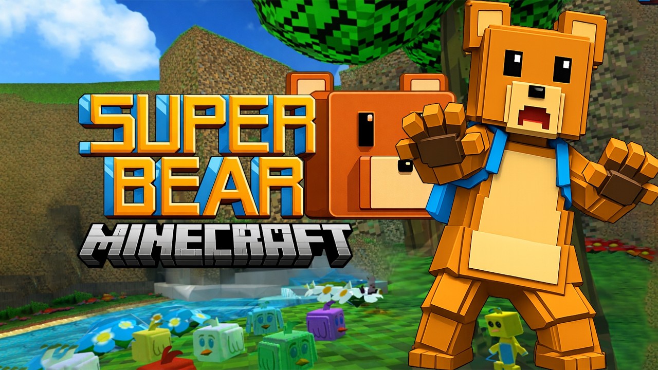 MOJANG, BUY THIS GAME!! Super Bear Adventure Transformed Into Minecraft! Full Gameplay 😱
