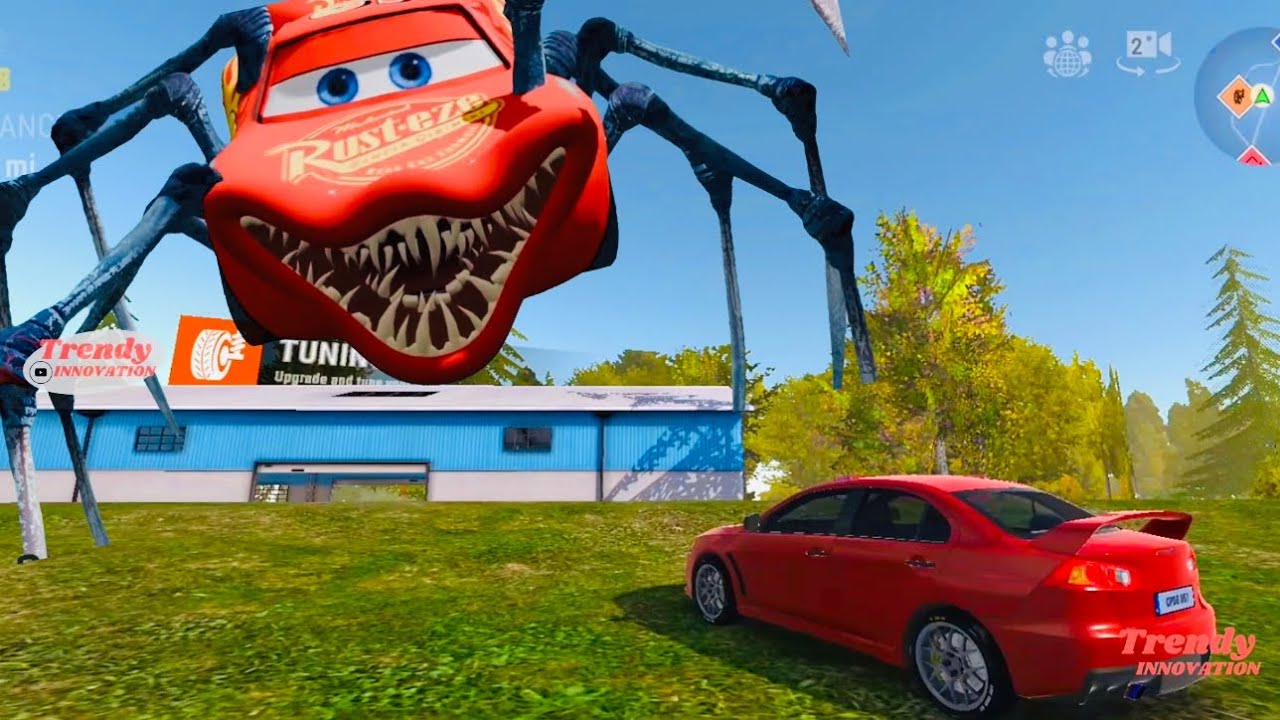 Epic Escape The Lightning McQueen New Mutant Eater from Car | McQueen Mutant VS Cars | BeamNg Drive