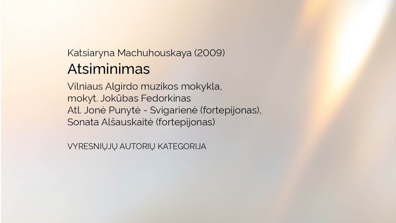 Katsiaryna Machuhouskaya - Atsiminimas | MANO NATA 2025