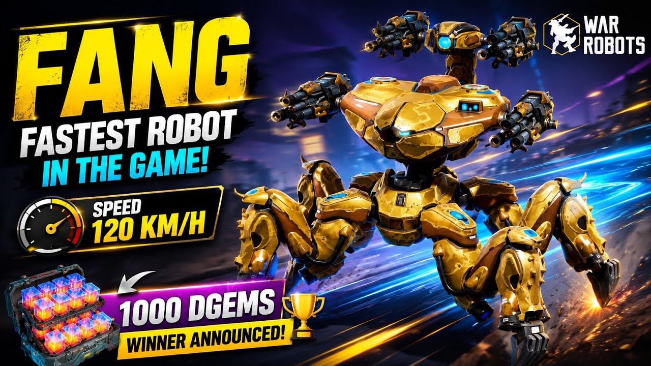 🦂FANG 120km/h FASTEST ROBOT + 1000 Dgems Winner 🎁 || War Robots Test Server