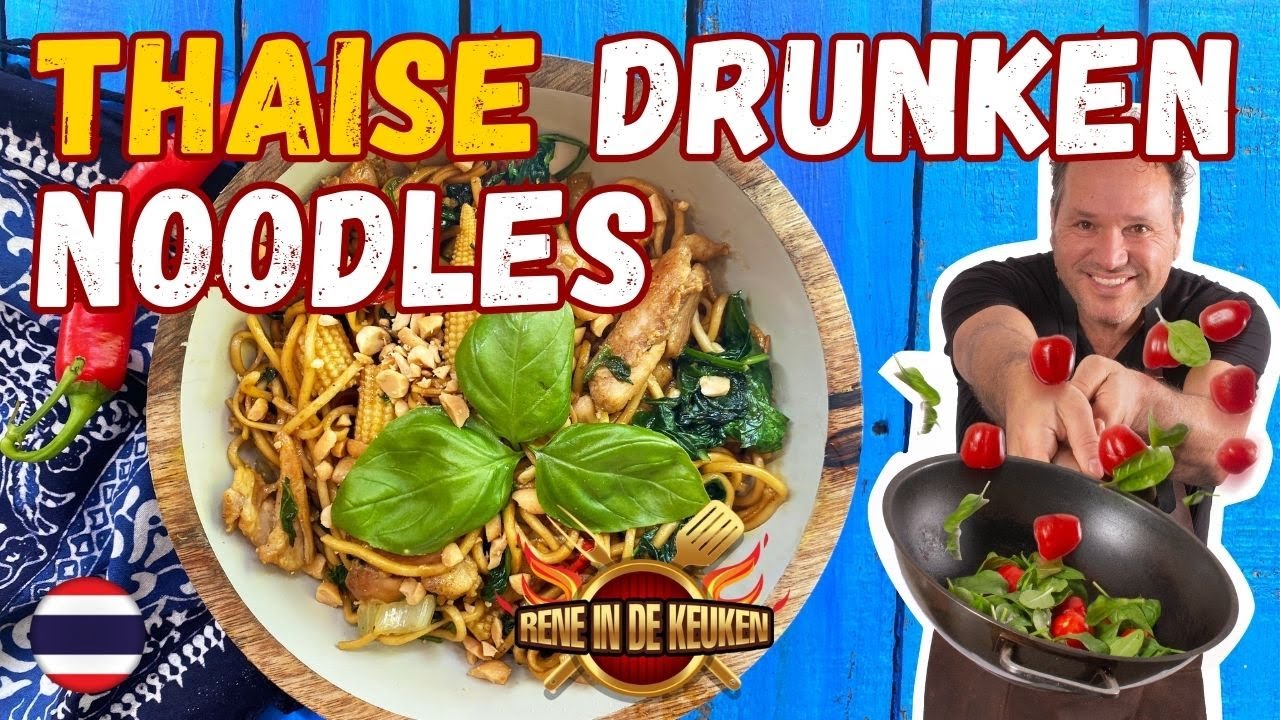 Thaise Drunken Noodles. Streetfood uit Thailand.
