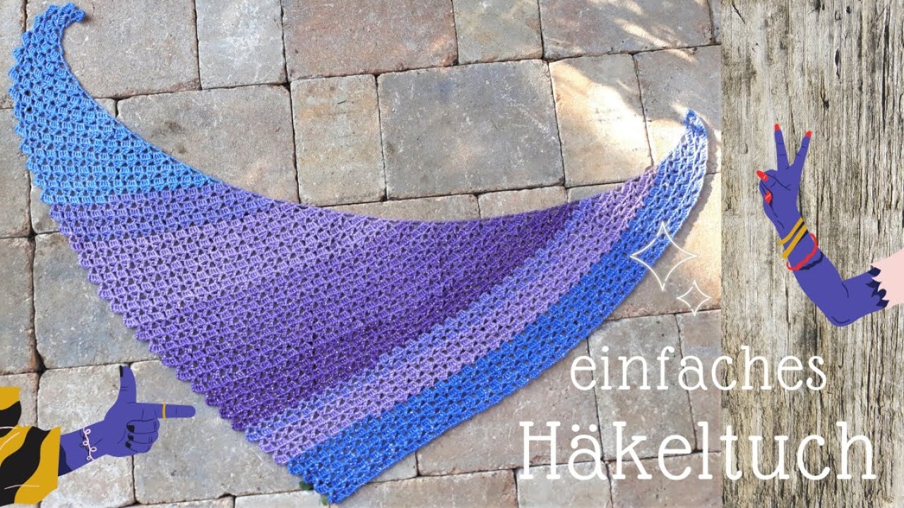 Schmales Häkeltuch/Mandala Glitzergarn