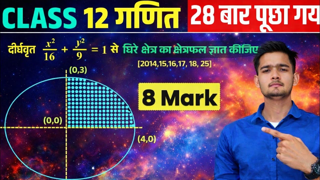 Class 12 Maths 🔥 Ellipse से घिरे क्षेत्र का क्षेत्रफल😱 | 8 Marks पक्का 💯| Board Exam 2026 #viral 