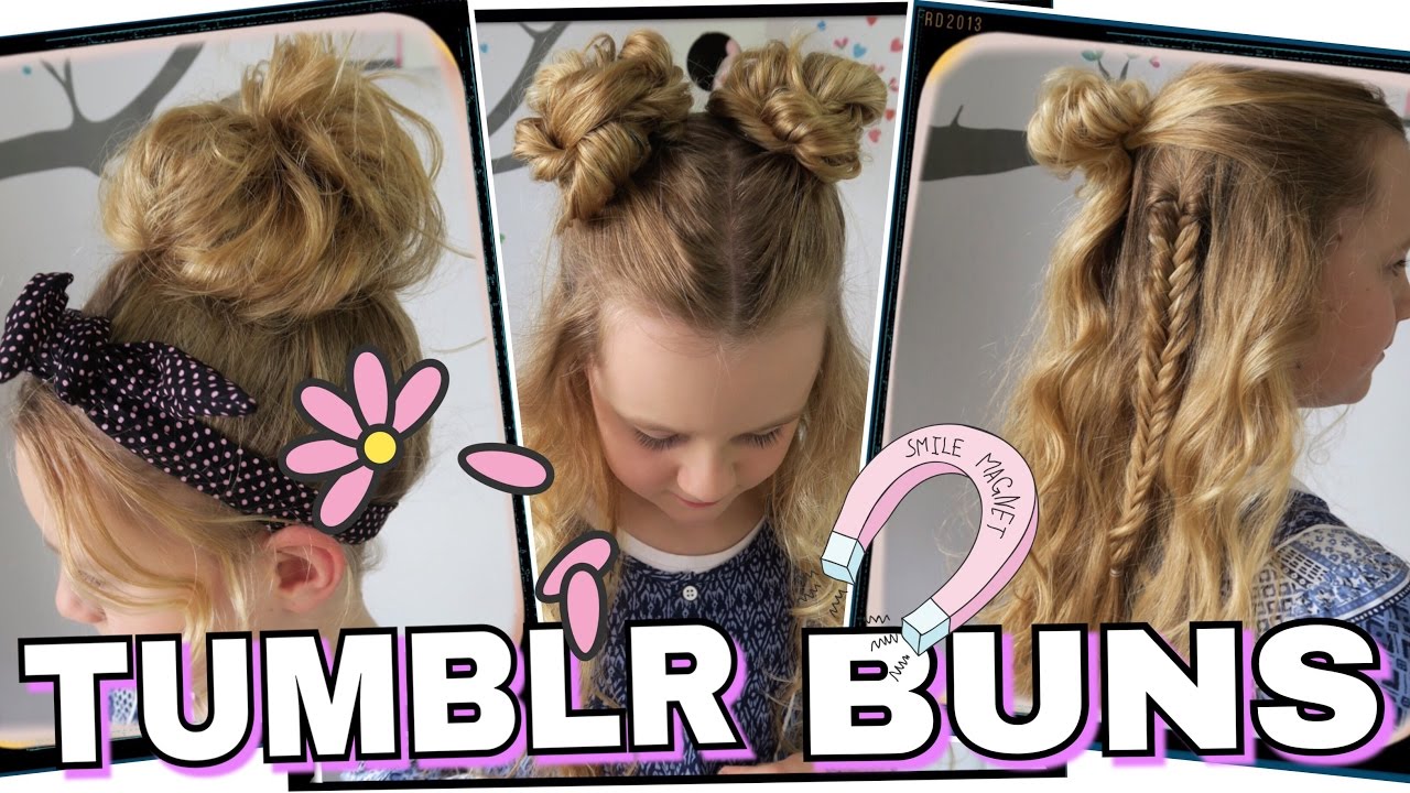 3 TUMBLR BUN/Dutt Frisuren💜coole Mädchen Zöpfe&Frisuren Anleitung