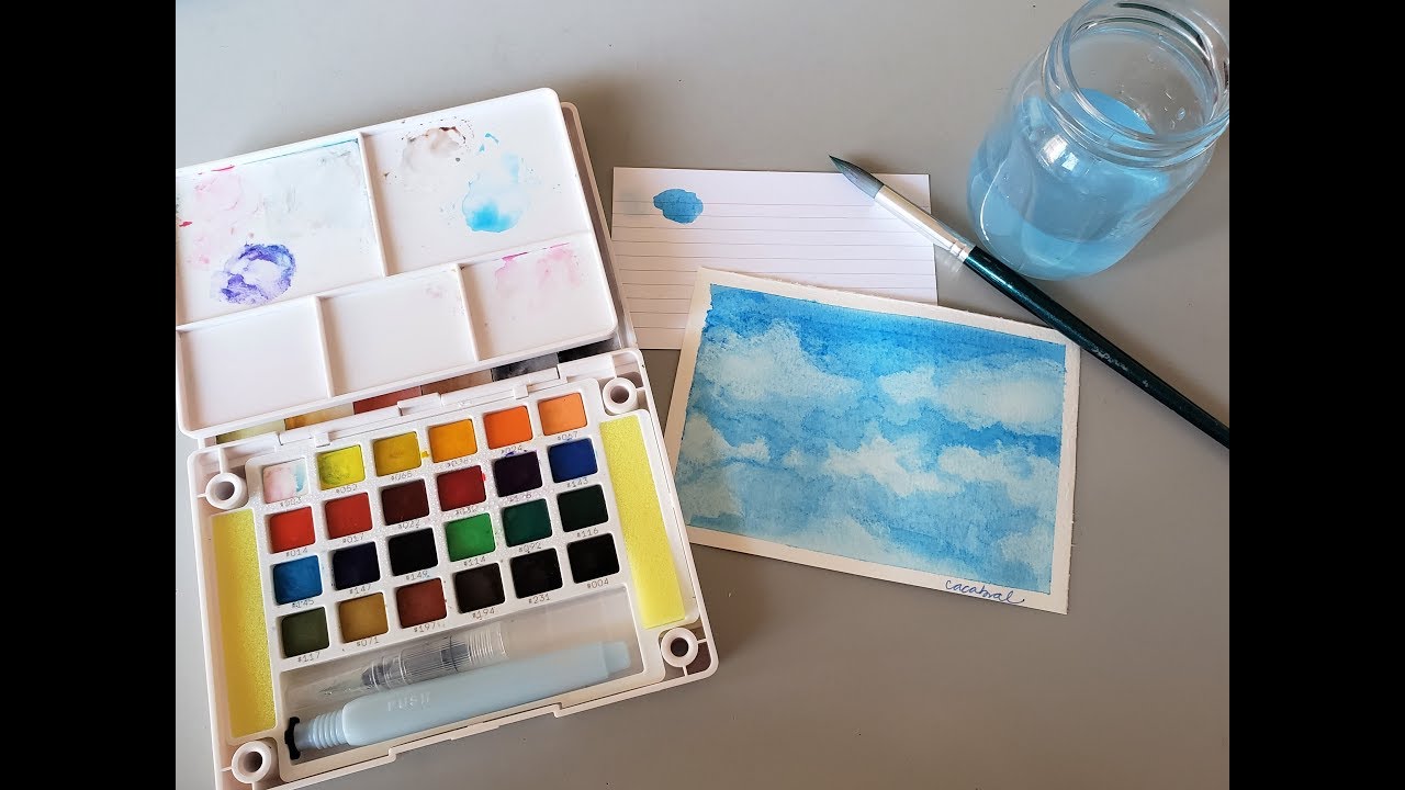 Dicas de Aquarela   desenhando nuvens simples