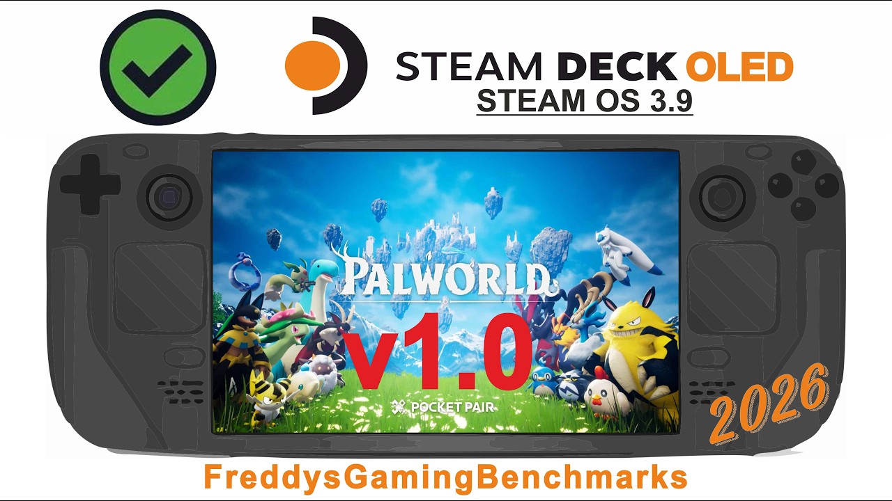 Palworld (Patch 1.0) on Steam Deck OLED with Steam OS 3.9