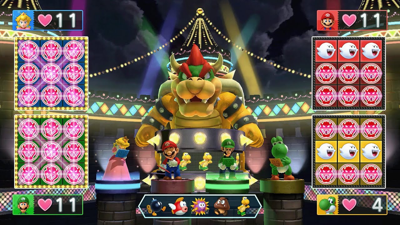 Mario Party 10 - Peach vs Mario vs Luigi vs Yoshi vs Bowser - Chaos Castle