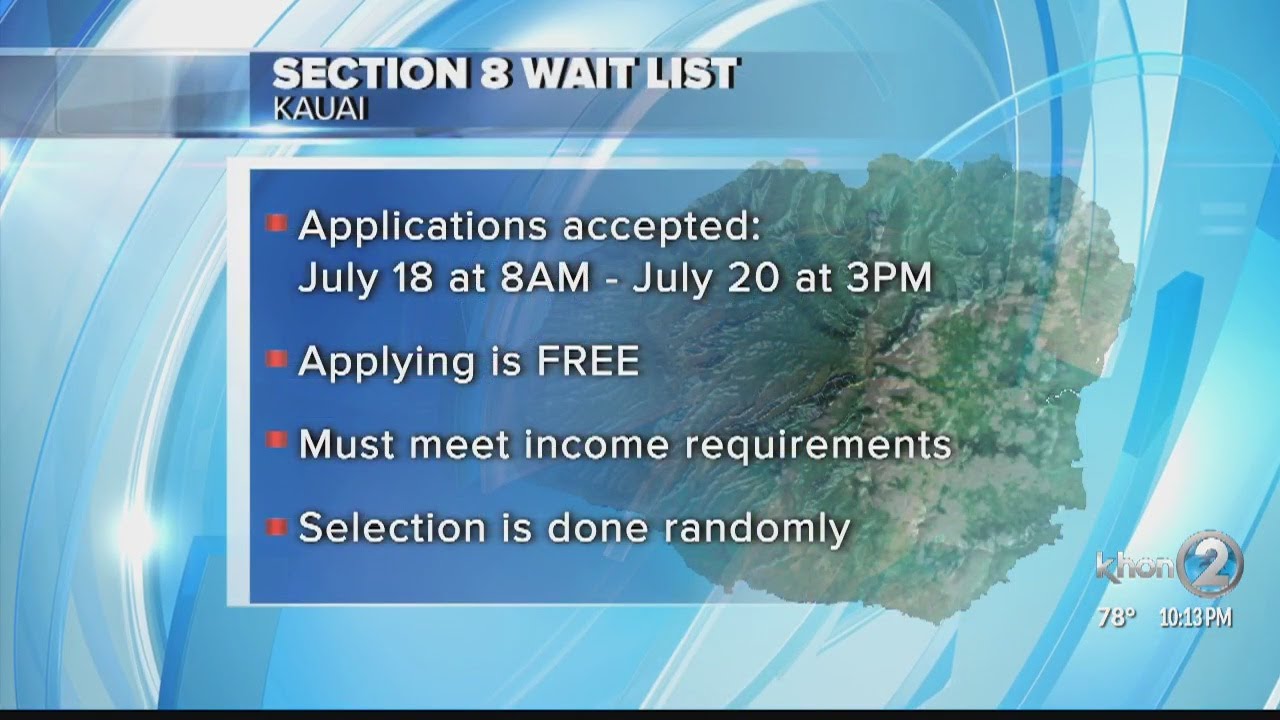 Section 8 waiting list to open on Kauai
