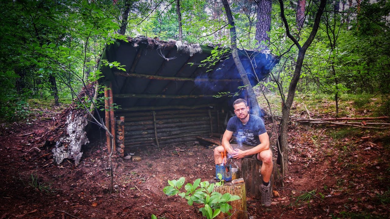 Bushcraft Super Shelter - Survival Camp 2.0 Lager Lagerbau - Deutschland deutsch #009