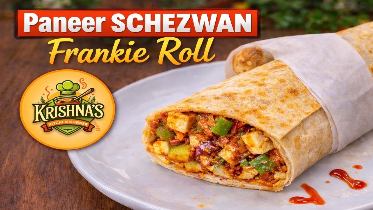 कुछ मिनट में बनाएं Paneer Schezwan Frankie Roll   ! Easy Street Style Snack Recipe