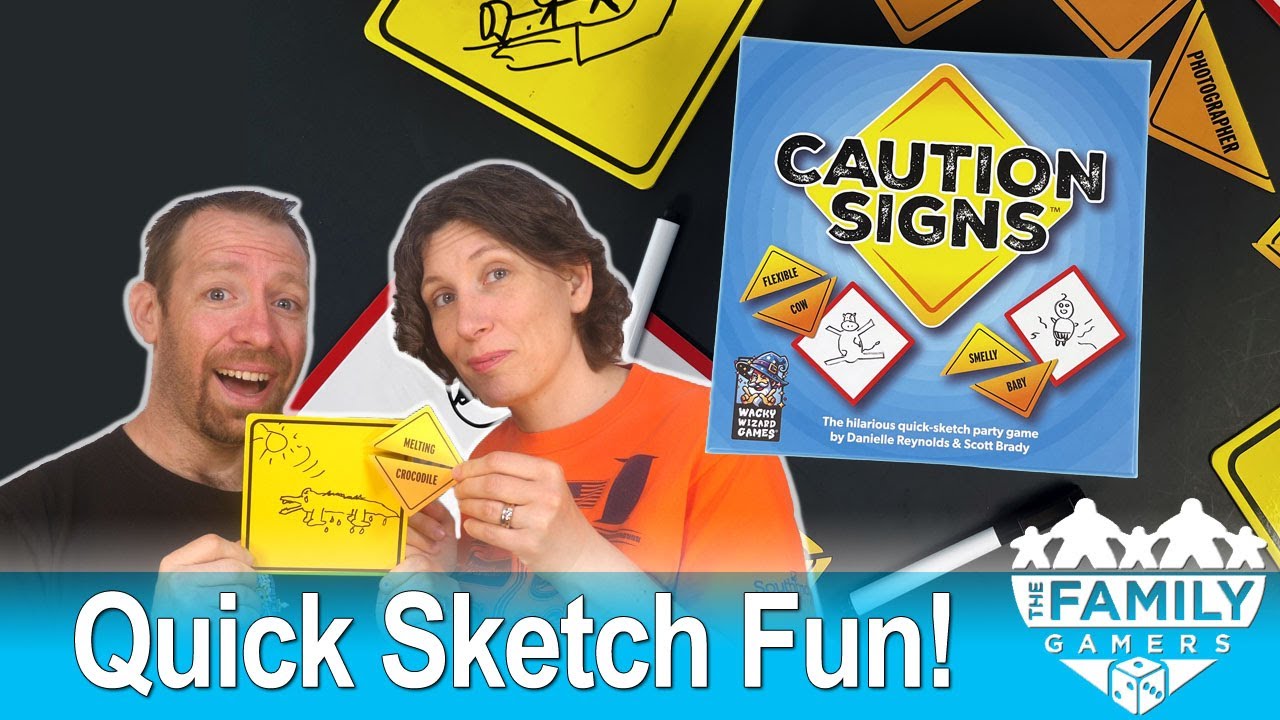 Caution Signs - sketch and guess game #boardgamereview #familygamenight