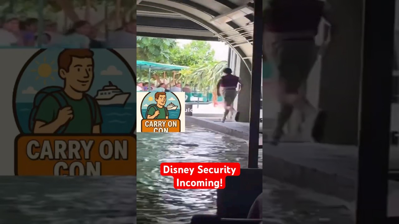 He jumped out of EPCOT boat ride for his phone&mdash;Disney security was NOT impressed 😳📱💦 #CarryOnCon