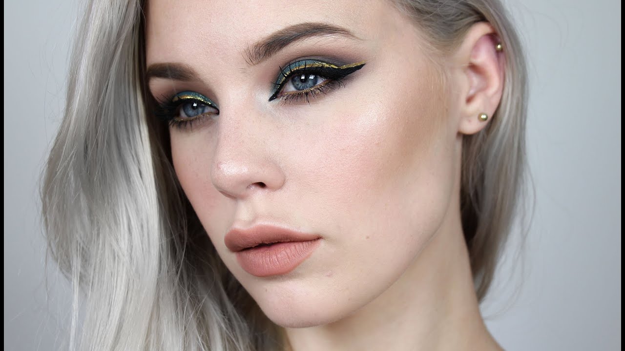 Emerald Eyes with Metallic Gold Liner ▽ Makeup Tutorial