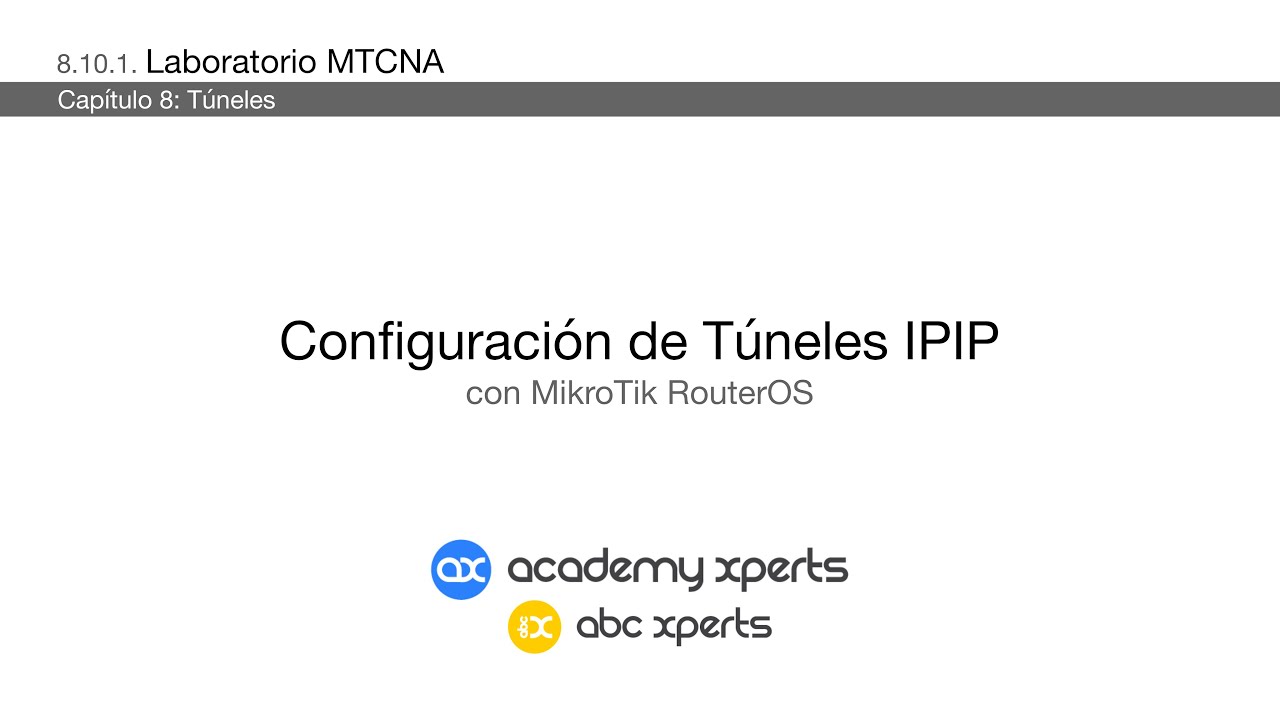 Túneles IPIP con MikroTik RouterOS  - MTCNA, Lab 8.10.1