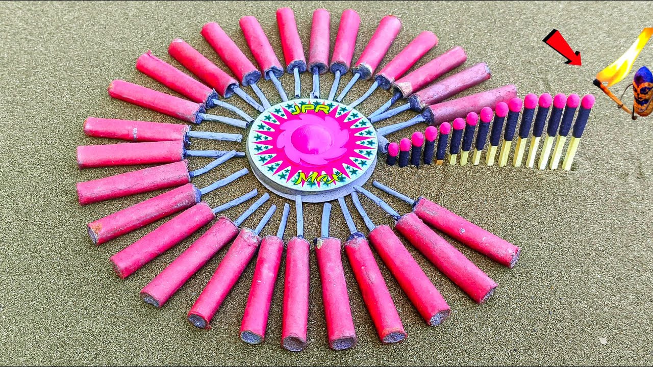 Lot Of Diwali Red Bijli Bomb vs Ground Chakkar Amazing Experiment | पटाखे के बीच में चकरी को जलाया 😱