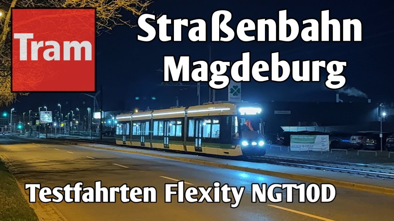 Straßenbahn Magdeburg - Testfahrten NGT10D Flexity | MVB 2025