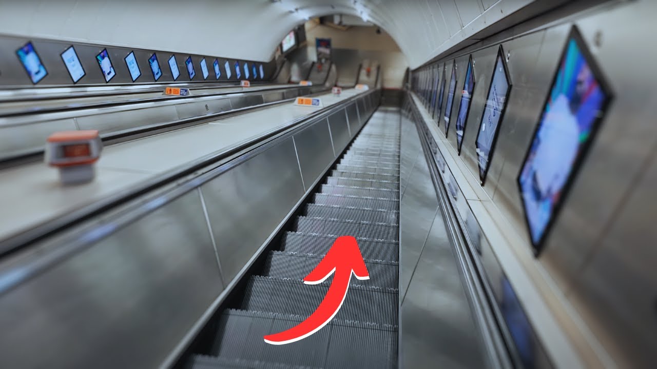 Tube Lines & KONE escalators at London Waterloo, Bakerloo line to main concourse