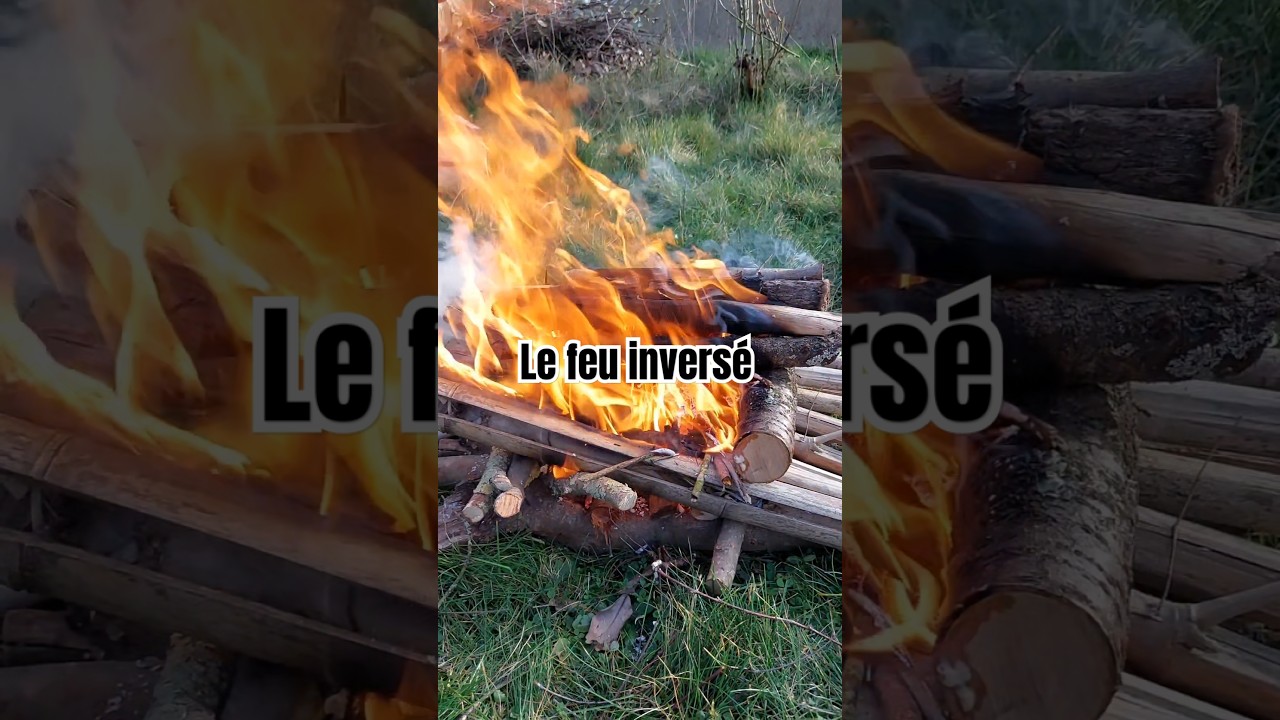 Comment faire un feu invers&eacute; 🔥 #experience #bivouac #facile #astuces #nature #survival #tuto