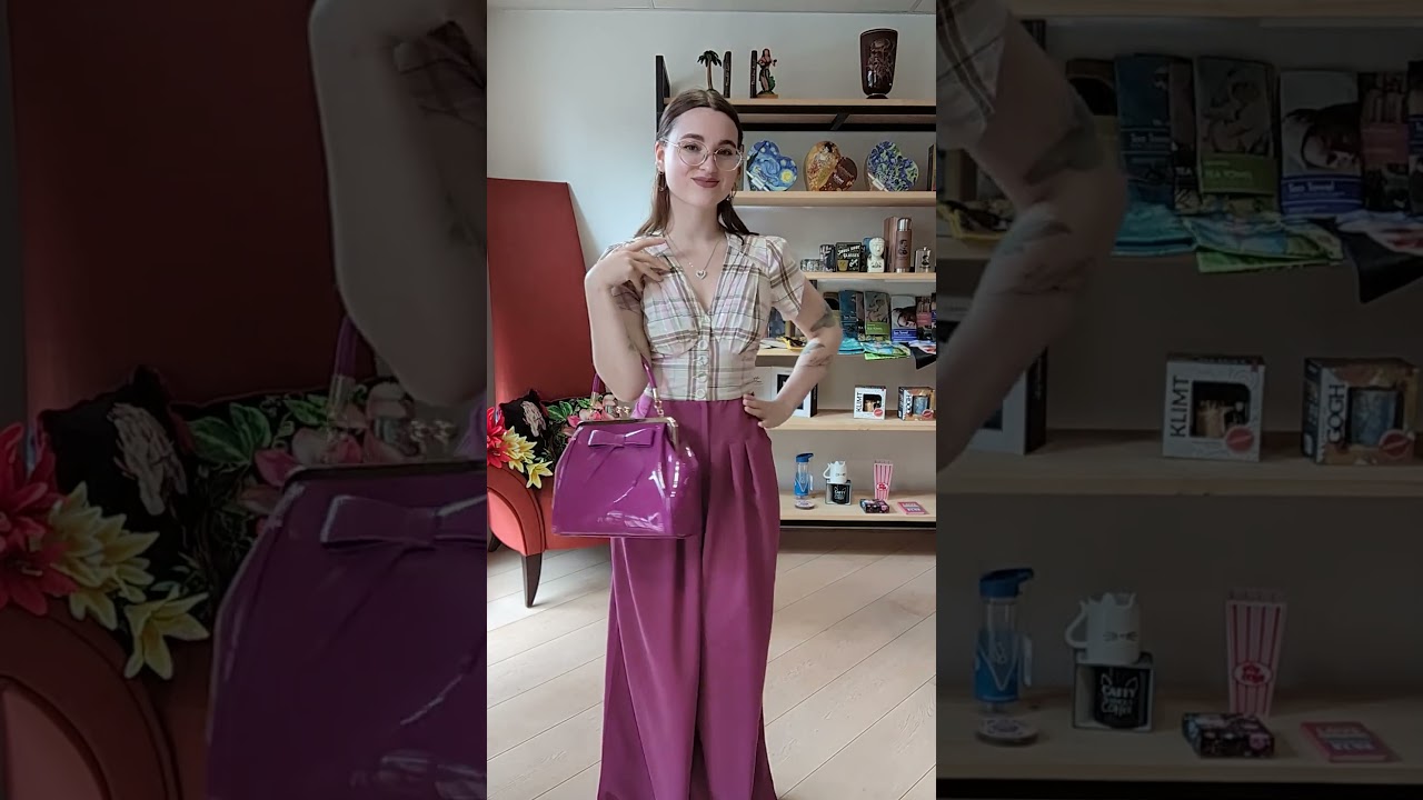 Miss Candyfloss Acantha Fire Tartan 40'S Jumpsuit Purple
