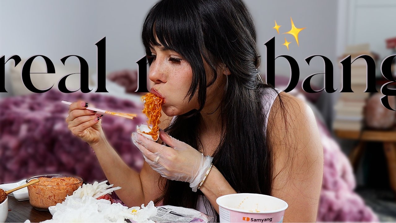 Real Mukbang ASMR Lots Of Spicy Noodles, Onion Cup, Dumplings, Raw Beef, Salmon, Korean Corn Dog 먹방