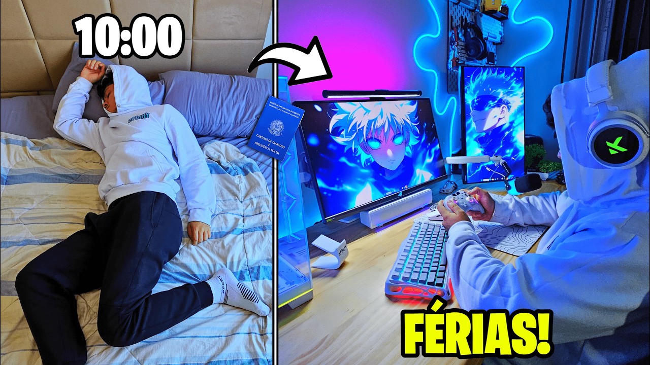 Um Dia na Vida de Um Gamer de Férias (Não Solitário kk 🎮🍕)
