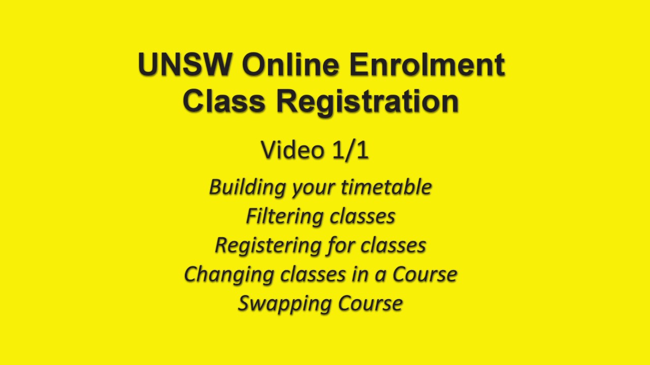 Annual Enrolment &ndash; Step 2: Class Registration
