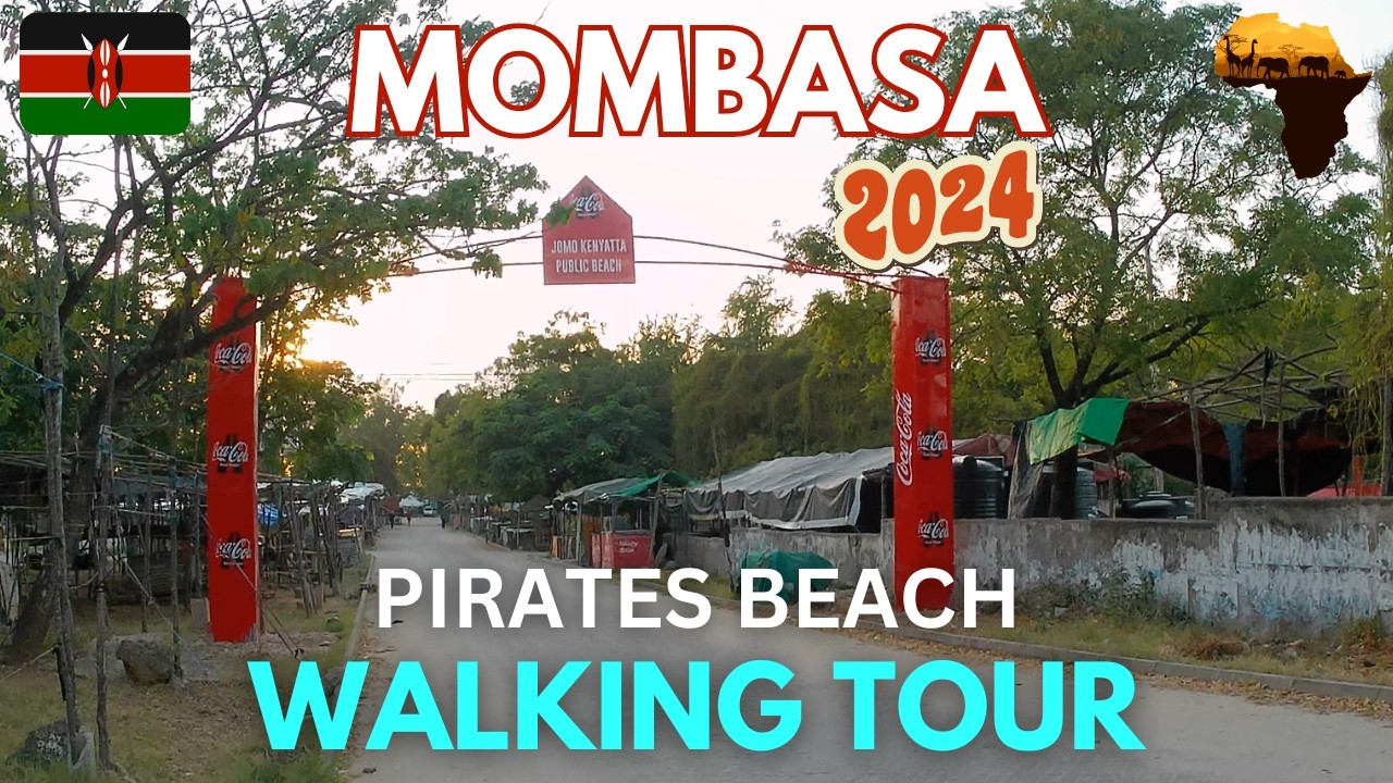 A Morning at the Kenyan Coast 🌅🌊 | [4K] Walking Tour on Jomo Kenyatta Beach 🇰🇪