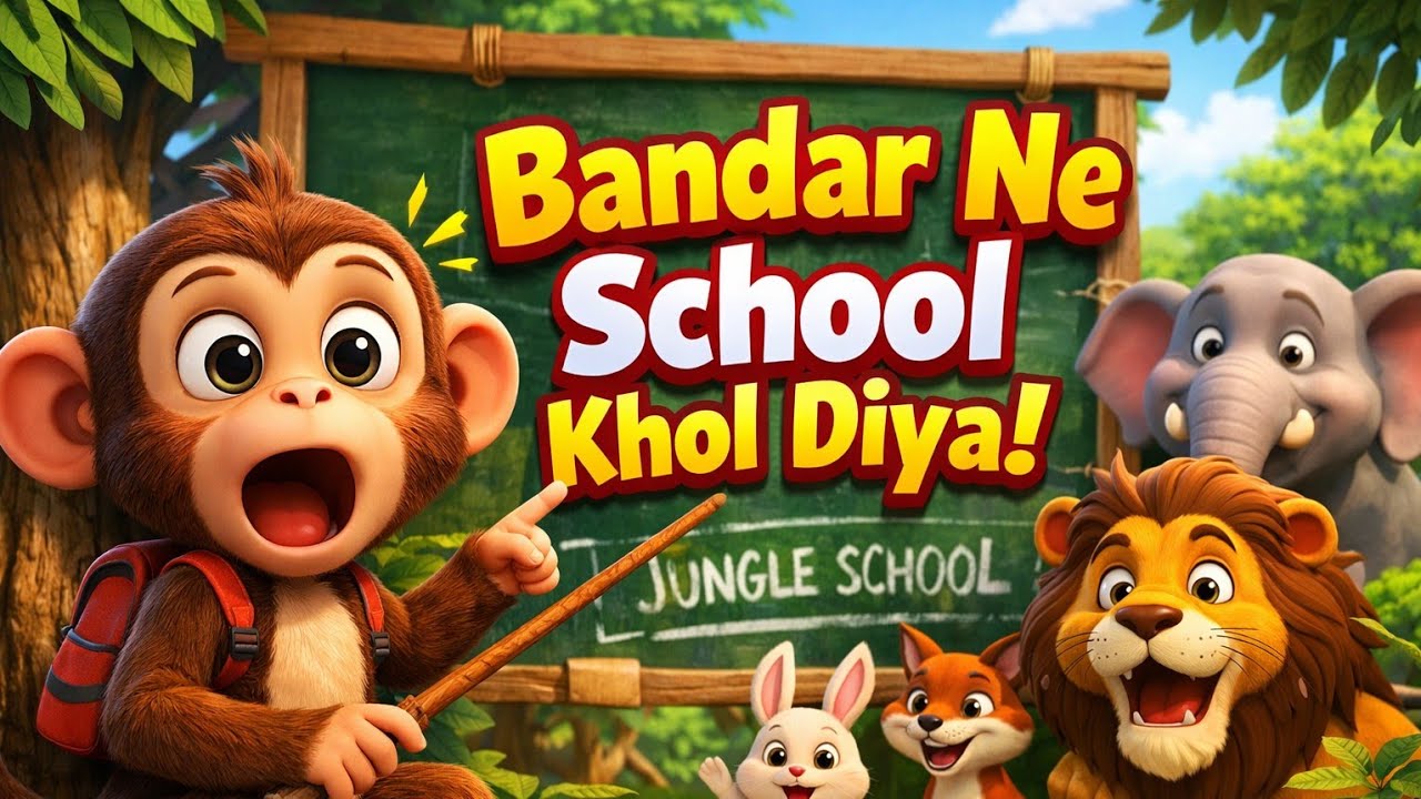 Bandar Ne School Khol Diya! 🐒📚 | Jungle School Story | Moral Story for Kids
