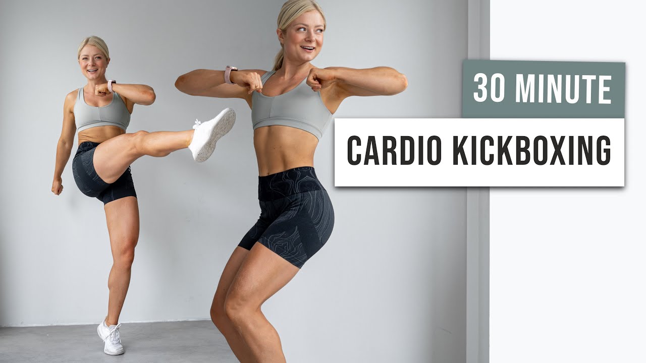 30 MIN CARDIO KICKBOXING + ABS - High Intensity Full Body Cardio Workout - No Equipment