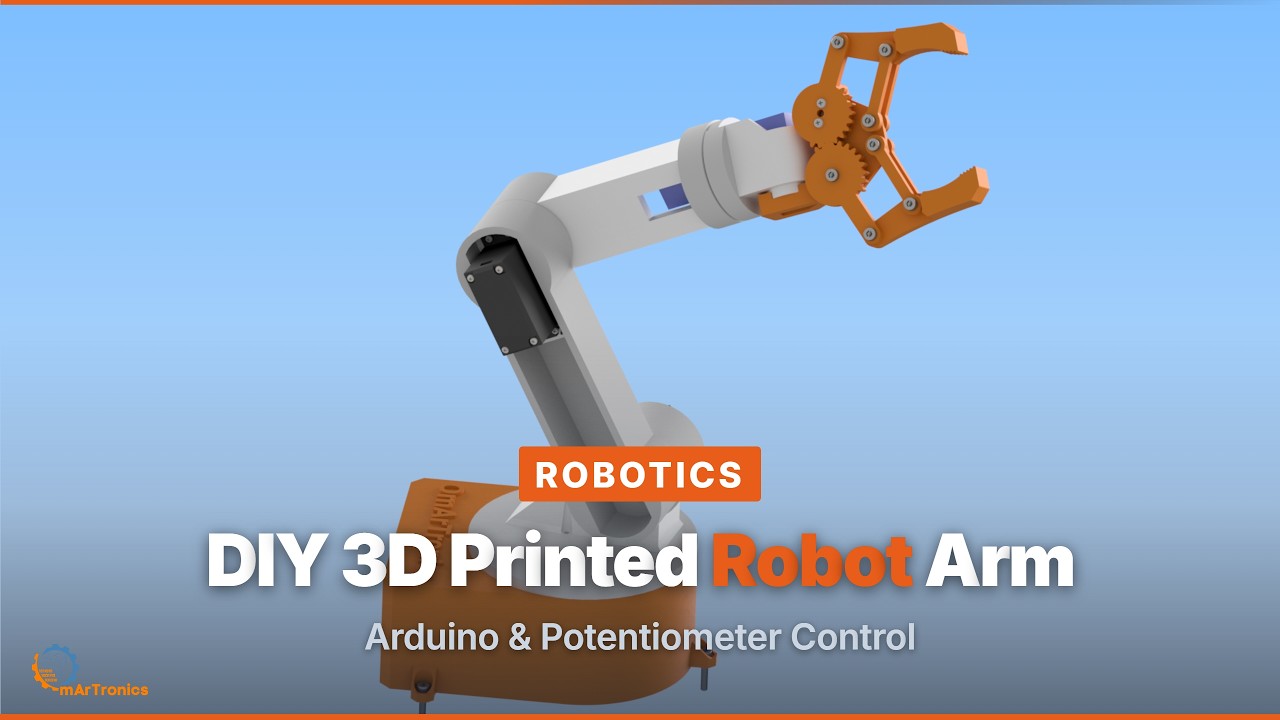 Проект Arduino и роботы 05: Создание роботизированной руки. Проектирование, печать, сборка и прог...