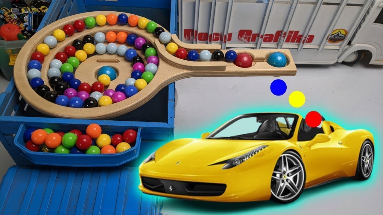 Marble Run Race ASMR Truck, Snack, Bus, Tractor #400