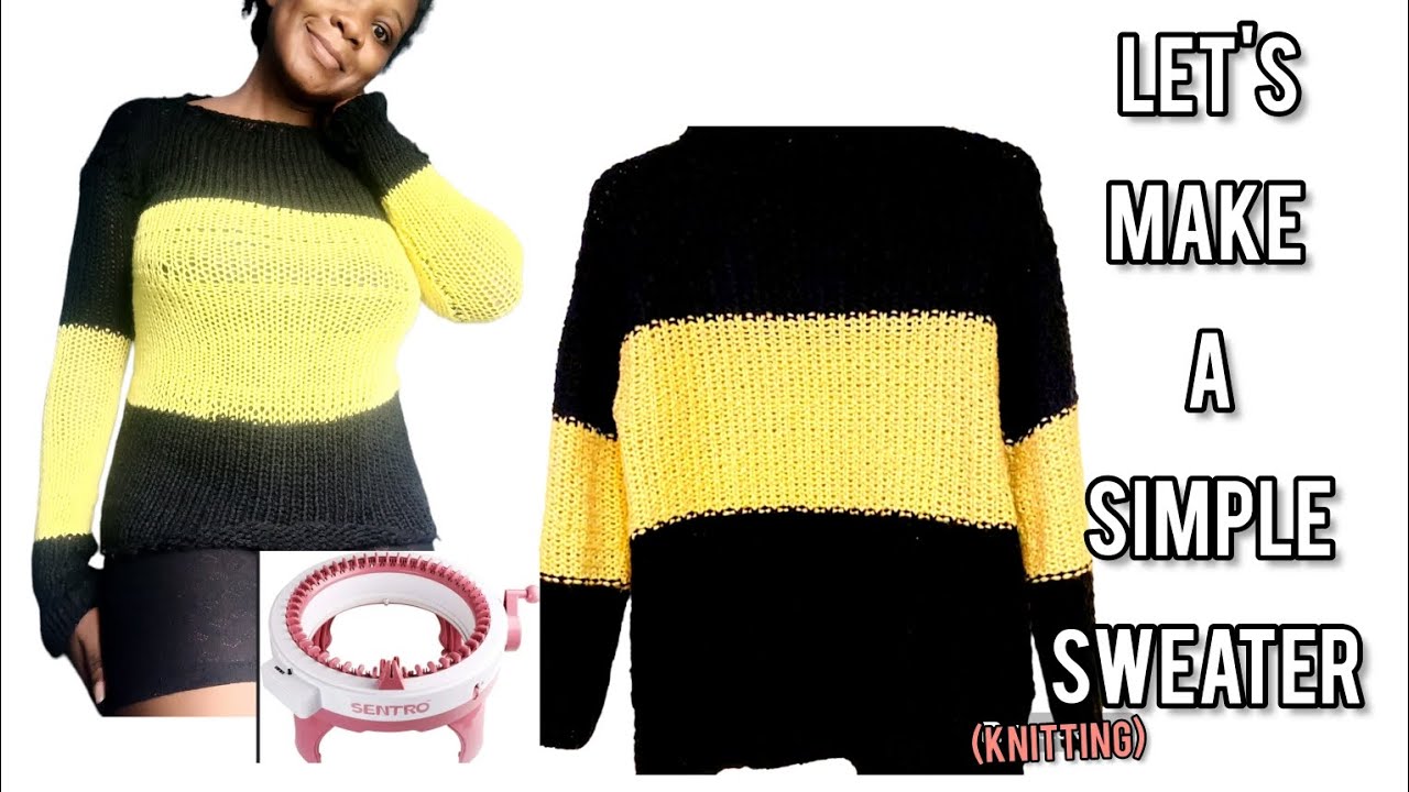 [Tutorial] How To Make A Simple Sweater/Knit A Sweater with Sentro Knitting Machine - C_Clean Crochê