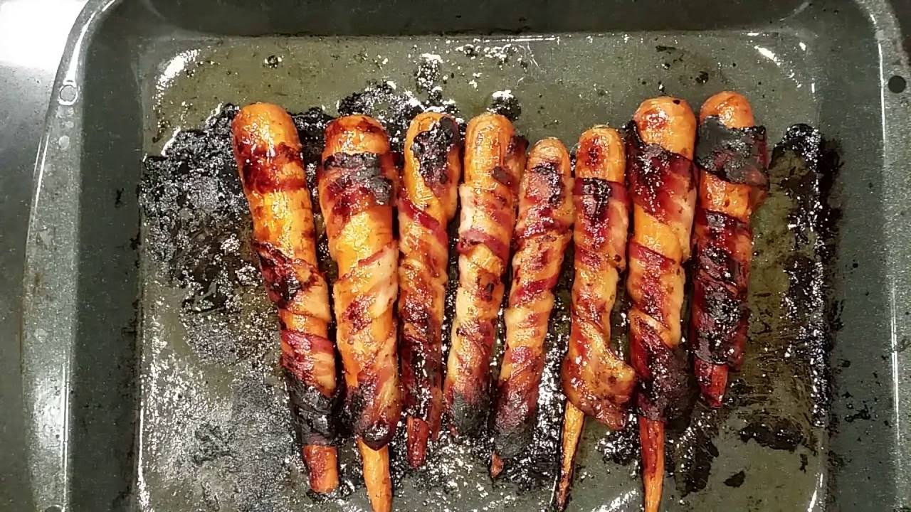 Maple Glazed Bacon Wrapped Roasted Carrots