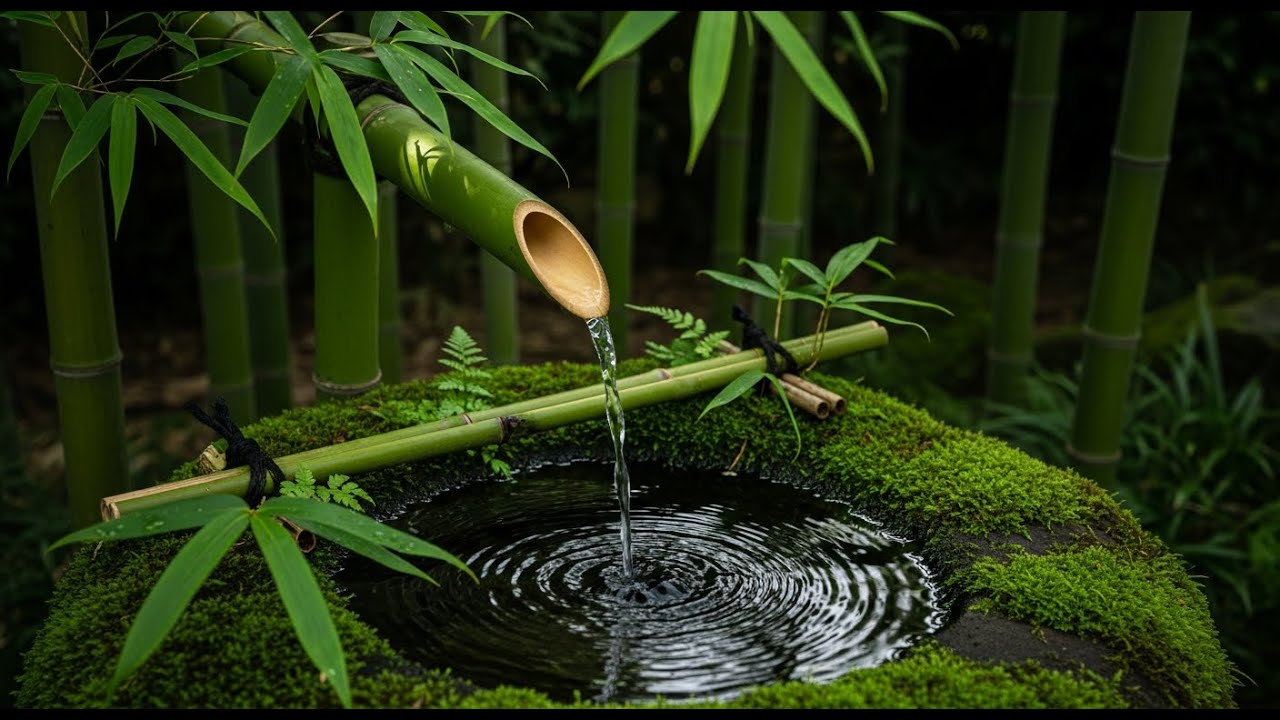 Relaxing Bamboo Water Sound  Zen Garden Ambience for Deep Sleep, Meditation & Stress Relief