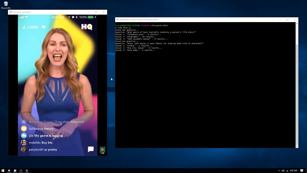 HQTrivia Working Bot Example (Gets Most Questions Correct)