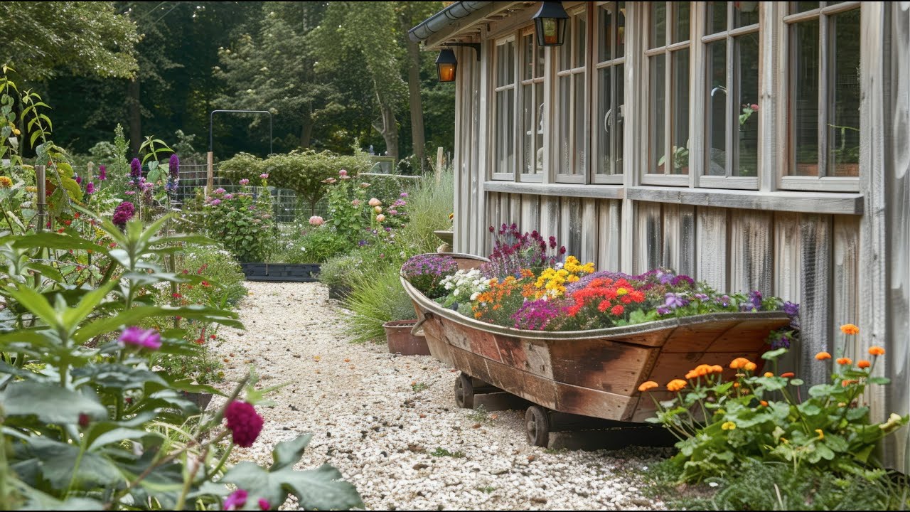 Farmhouse Backyard Garden Ideas Using Recycled Materials