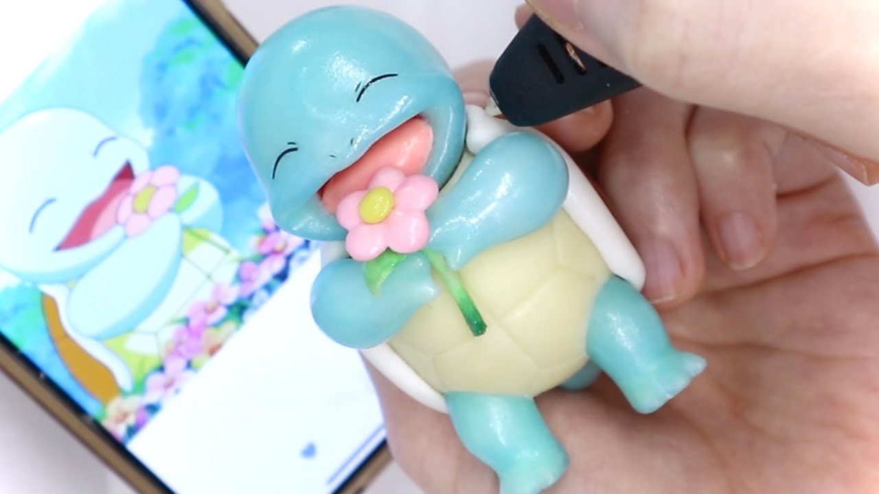 3D펜으로 꼬부기 피규어 만들기 (물광 꽃부기)