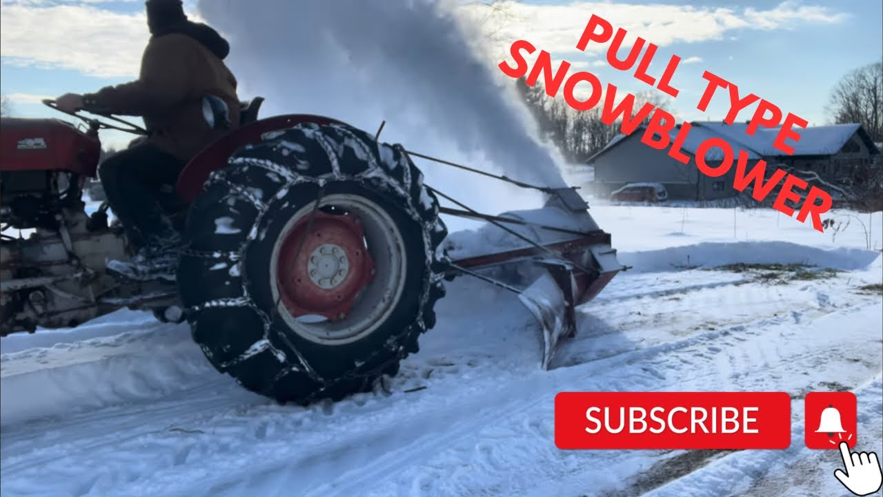 How to run a vintage V type pull snowblower!!!! it is on his Massey 35 ￼