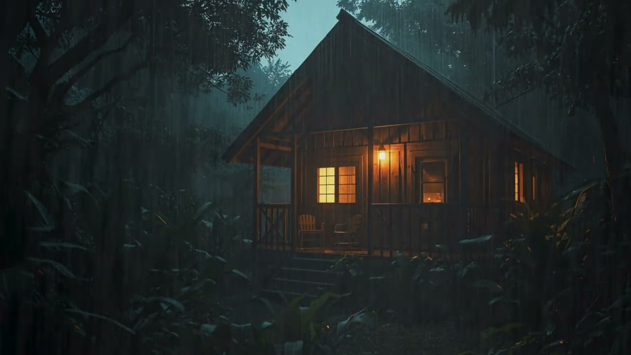 Relaxing Rain in Forest Cabin 🌧 Deep Sleep & Stress Relief | Zen Vibe