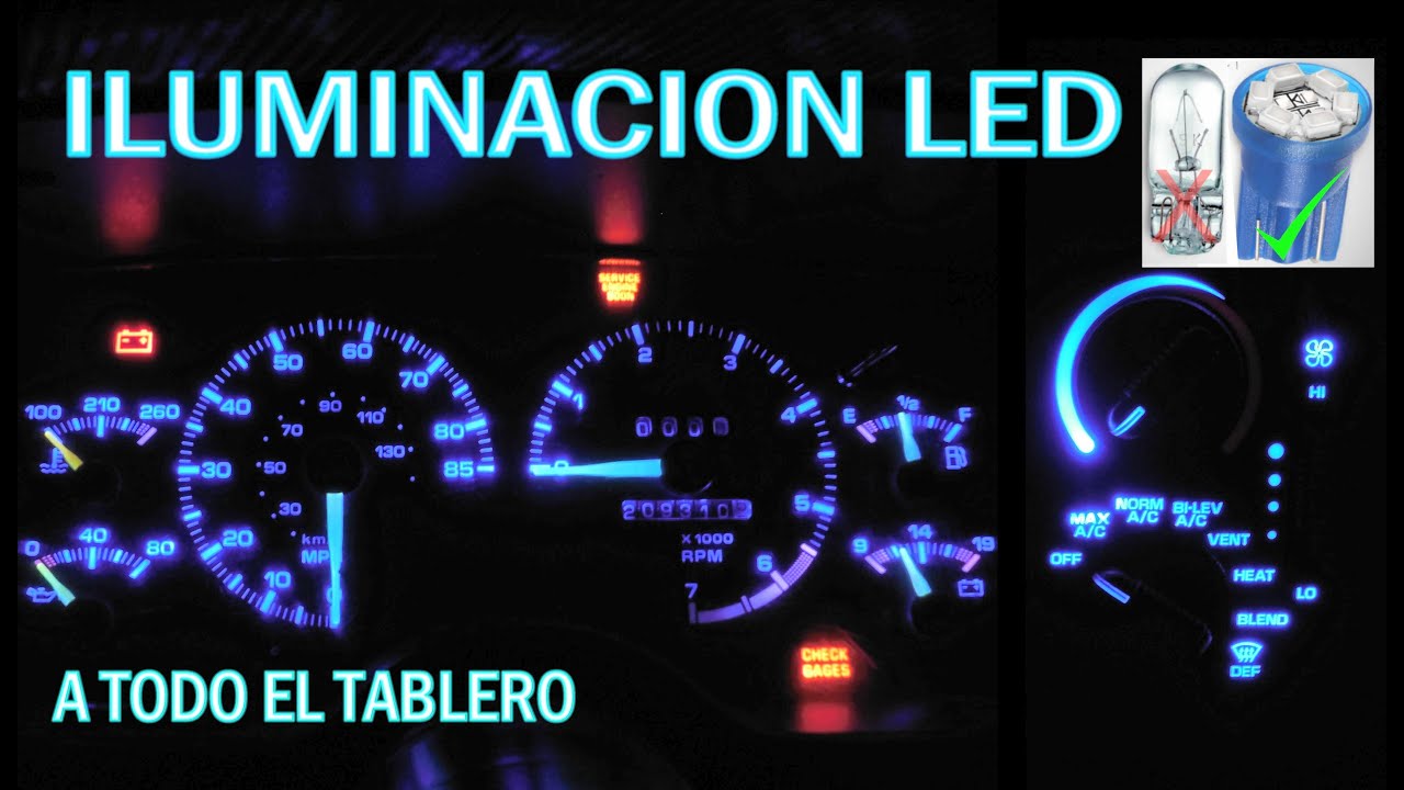 Como cambiar focos del tablero a luces LED brillantes (tablero completo)
