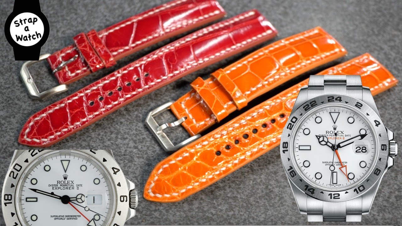 ROLEX POLAR Explorer II's, 16570 & 216570, get new custom HANDMADE ALLIGATOR WATCH STRAPS!
