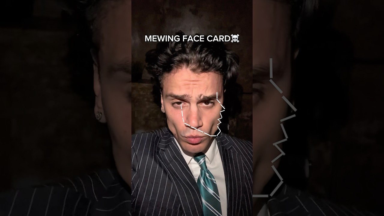 MEWING FACE CARD🧏🏻&zwj;♂️🤫💀#mewing #face #jawline #shelove