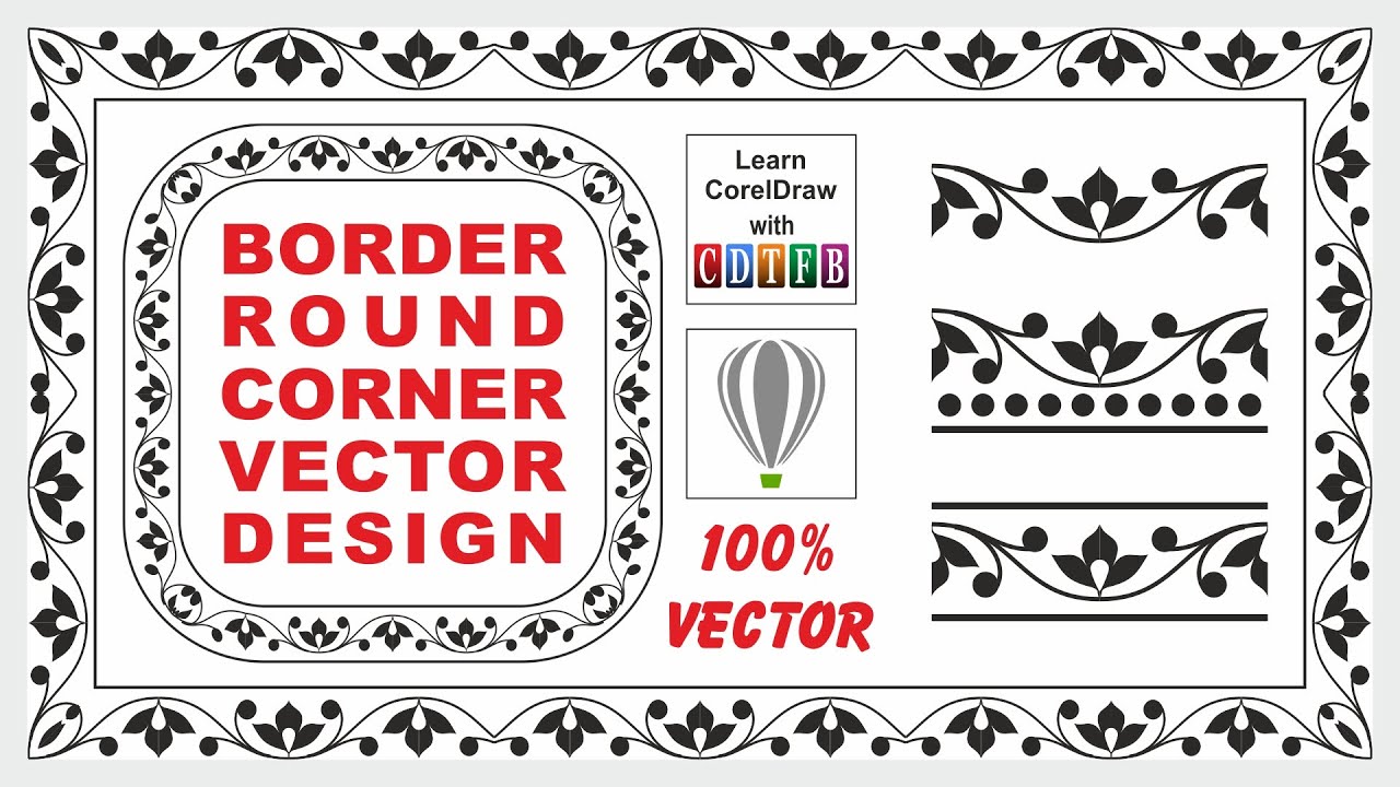 VECTOR BORDER WITH ROUND CORNER DESIGN IN Corel draw | CDTFB | Learn corel with cdtfb